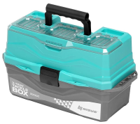 YAshchik dlya snastej Tackle Box trekhpolochnyj NISUS biryuzovyj
