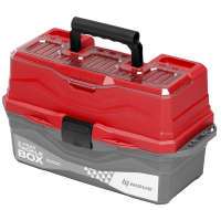 YAshchik dlya snastej Tackle Box trekhpolochnyj NISUS krasnyj