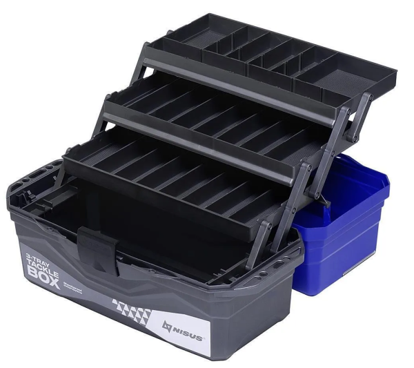 YAshchik dlya snastej Tackle Box trekhpolochnyj NISUS sinij4