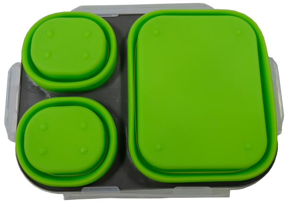 Kontejner Premier Fishing silikonovyj skladnoj 3 otseka s lovilkoj (PR-FH043)3