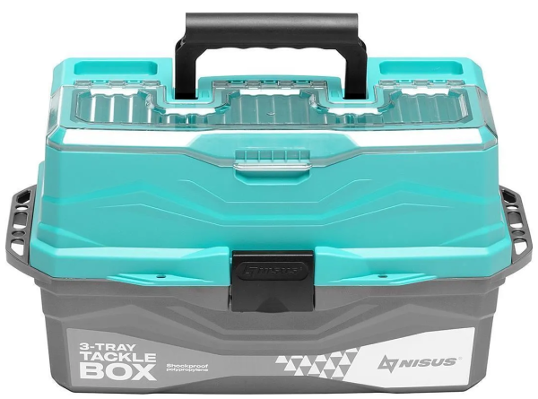 YAshchik dlya snastej Tackle Box trekhpolochnyj NISUS biryuzovyj3