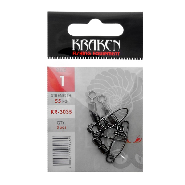 Карабин с двойным вертлюглом Kraken KR-3035 1