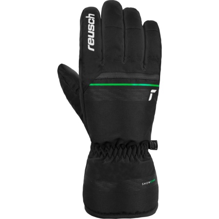 perchatki-reusch-snow-king-black-neon-green 1
