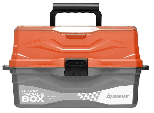 YAshchik dlya snastej Tackle Box trekhpolochnyj NISUS oranzhevyj3